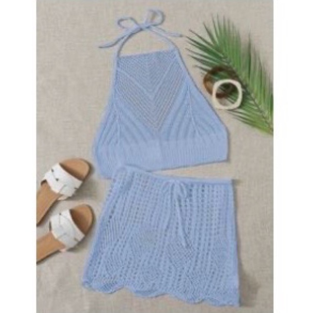 Crochet Halter Cover Up Set